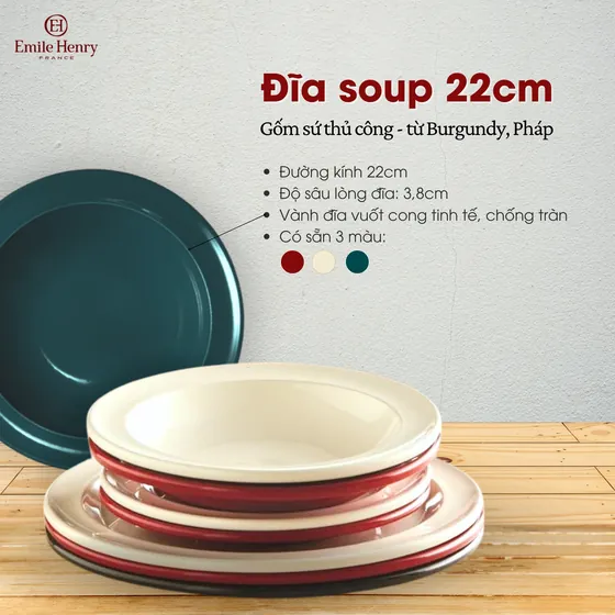 Emile Henry: đĩa soup 22cm