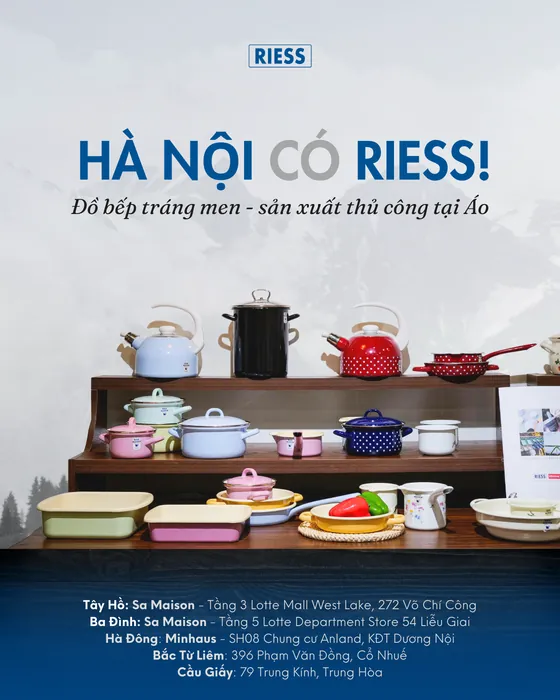 Riess: Hà Nội có Riess – địa chỉ mua đồ bếp tráng men
